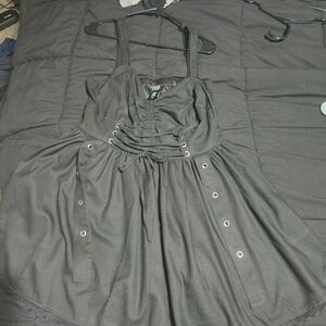 Hot Topic Black Lace-Up Mini Dress